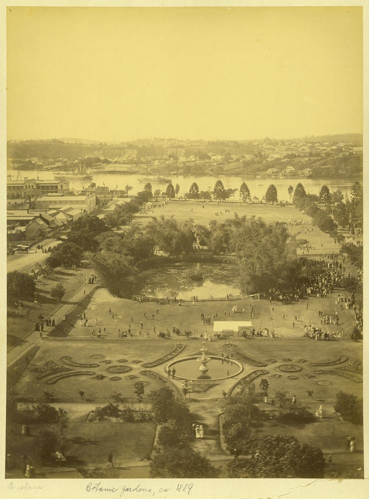 Brisbane's Botanic Gardens from Parliament House to the Brisbane River, ca. 1889