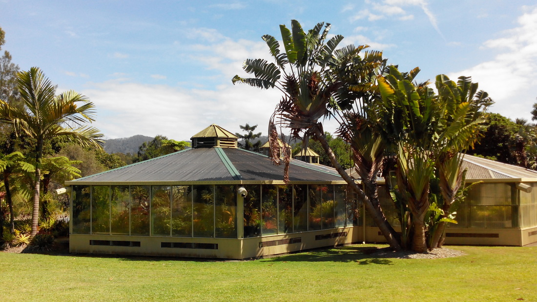 Glasshouses in the North Coast Regional Botanic Gardens, Coffs Harbour, NSW, Australia