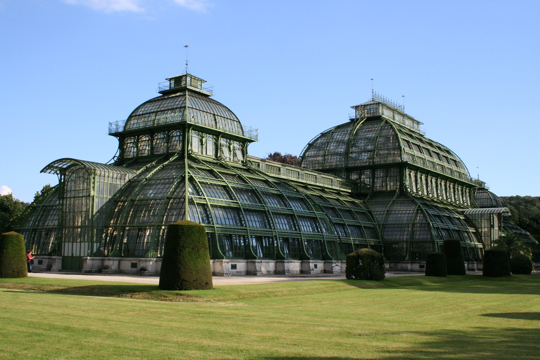 The palm house in the grounds of Schönbrunn Palace in Vienna