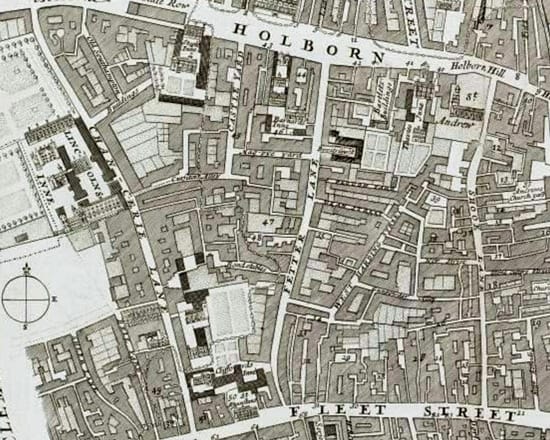 Fetter Lane in the Farringdon Without Ward | John Strype's ‘A Survey of the Cities of London and Westminster’ (1720)