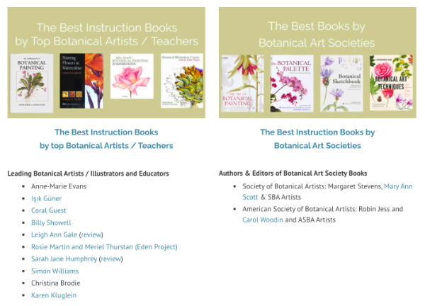 The Best Instruction Books by Botanical Artists and botanical art societies