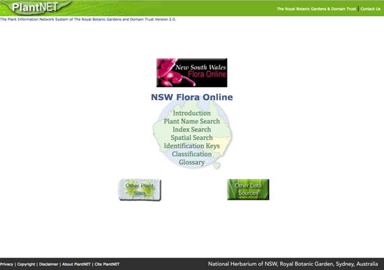 Home Page of PlantNET - New South Wales Flora Online