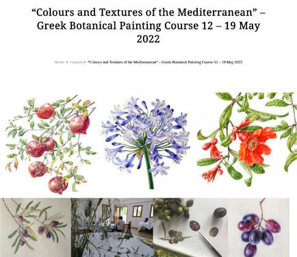 colours and textures of the mediterranean botanical painting course.