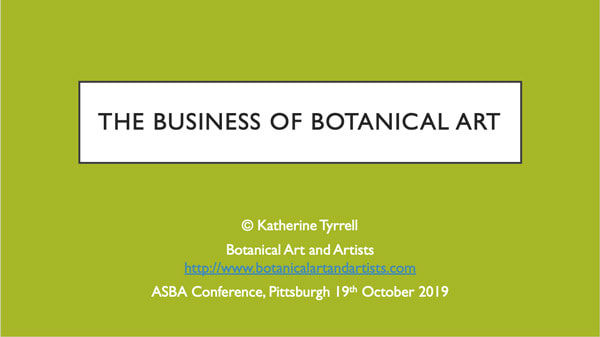 The Business of Botanical Art Lecture